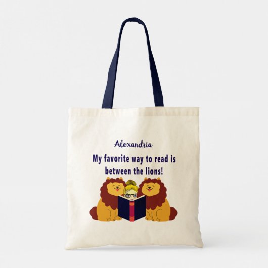 Lezen tussen de leeuwen tote bag (Achterkant)