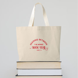 Lezen tussen de wijnboekenclub Red Crest Grote Tote Bag