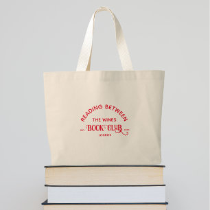 Lezen tussen de wijnboekenclub Red Crest Grote Tote Bag