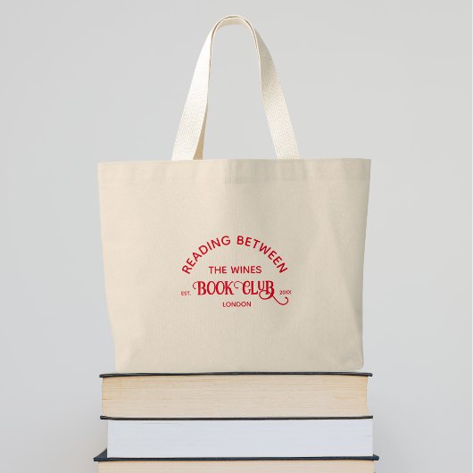 Lezen tussen de wijnboekenclub Red Crest Grote Tote Bag