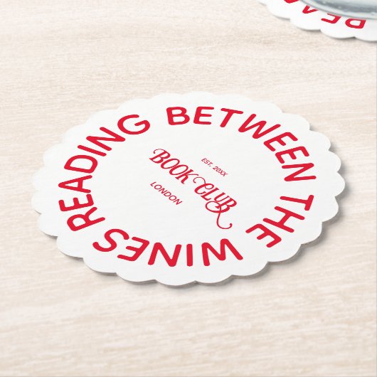 Lezen tussen de wijnboekenclub Red Crest Kartonnen Onderzetters (Gekanteld)