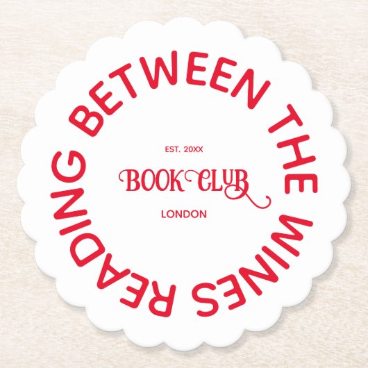 Lezen tussen de wijnboekenclub Red Crest Kartonnen Onderzetters (Voorkant)