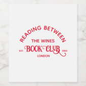 Lezen tussen de wijnboekenclub Red Crest Wijn Etiket (Enkel label)