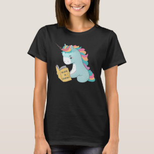 Lezen Unicorn Lees boeken Bibliotheek Leraar Stud T-shirt