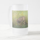 Lezen van bergen Deer - Gepersonaliseerd Matglas Bierpul (Voorkant links)