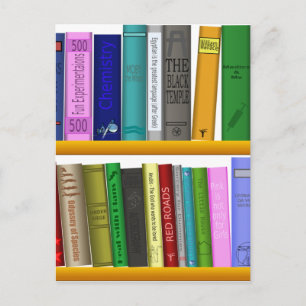 lezen van boekenbibliotheek briefkaart