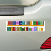 lezen van boekenbibliotheek bumpersticker (Op auto)