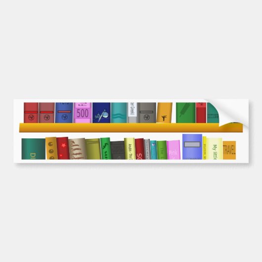 lezen van boekenbibliotheek bumpersticker (Voorkant)