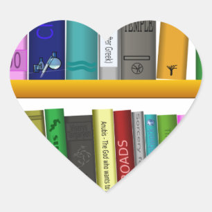lezen van boekenbibliotheek hart sticker