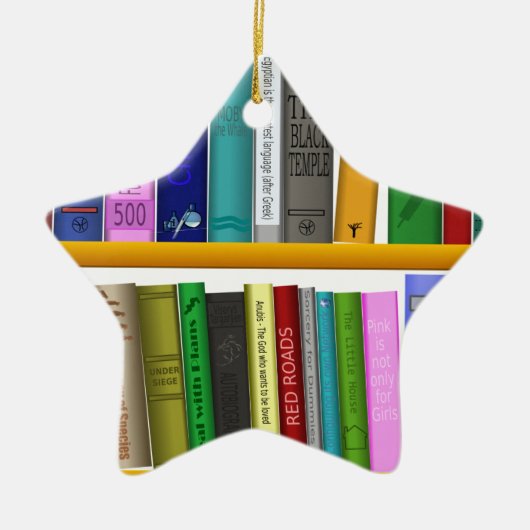 lezen van boekenbibliotheek keramisch ornament (Voorkant)