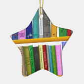 lezen van boekenbibliotheek keramisch ornament (Links)