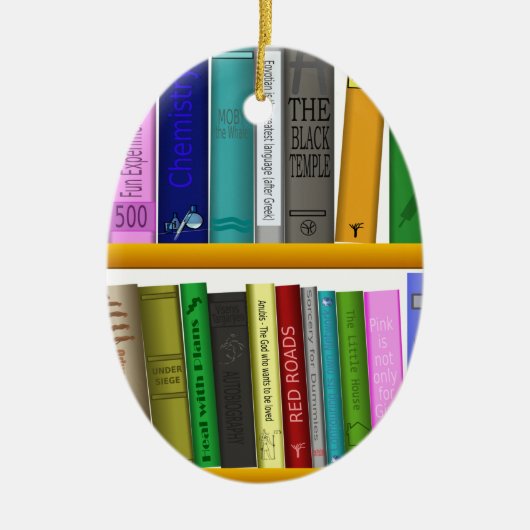 lezen van boekenbibliotheek keramisch ornament (Voorkant)
