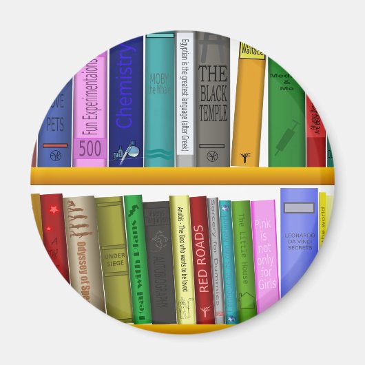 lezen van boekenbibliotheek magneet (Voorkant)