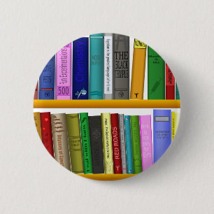 lezen van boekenbibliotheek ronde button 5,7 cm