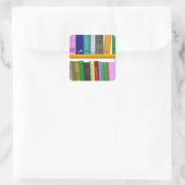 lezen van boekenbibliotheek vierkante sticker (Tas)