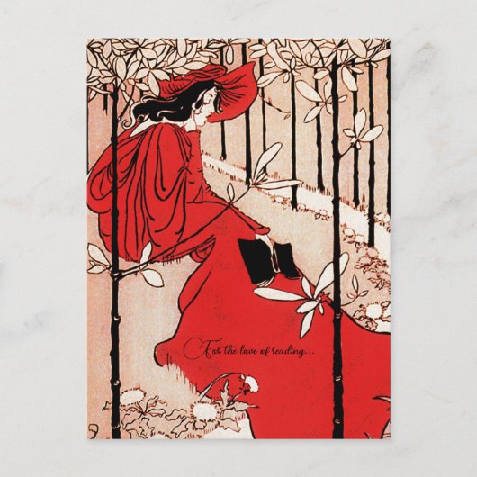 Lezen van de boekworm  retro klassieke retro briefkaart (Voorkant)