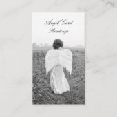 Lezen van de Kaart Elegant Black and White Angel Visitekaartje (Voorkant)