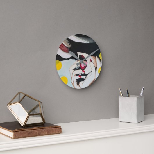 ‘Lezen van de wil’ Schilderij op een Ronde Klok (Kantoor)