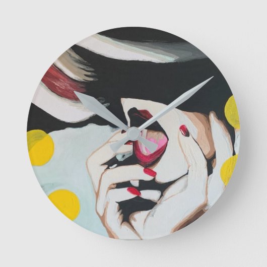 ‘Lezen van de wil’ Schilderij op een Ronde Klok (Voorkant)