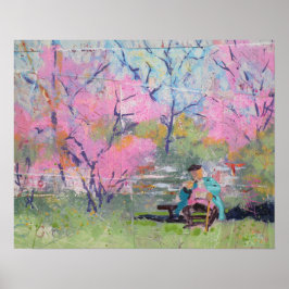 Lezen van haar brief Redbuds / Kunstenaar Larry Le Poster