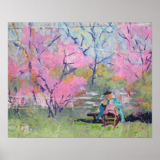 Lezen van haar brief Redbuds / Kunstenaar Larry Le Poster (Voorkant)