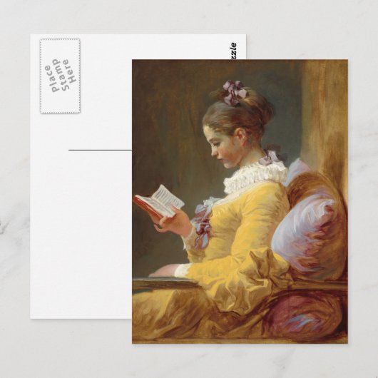 Lezen van het meisje briefkaart (Voorkant / Achterkant)