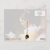 Lezen van jong meisje - schilderij van de 18e eeuw briefkaart (Achterkant)