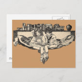 Lezen van meisjes en jongens briefkaart (Voorkant / Achterkant)