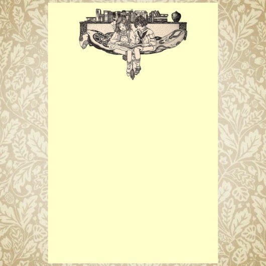 Lezen van meisjes en jongens briefpapier