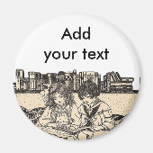 Lezen van meisjes en jongens magneet (Voorkant)