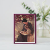 Lezen van moeder en kind briefkaart (Staand voorkant)