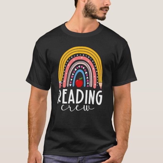 Lezen van Rainbow Book Bookworm lezen T-shirt (Voorkant)