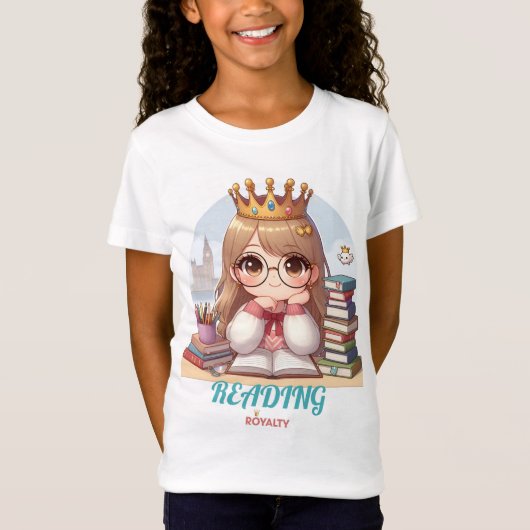 Lezen van royalty's - jonge boekenliefhebbers mond t-shirt (Voorkant)