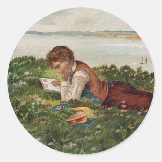 Lezen van studenten ronde sticker (Voorkant)