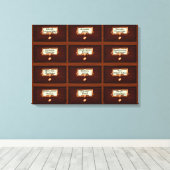 Lezen van tapecatalogusbakens voor bibliotheekboek canvas afdruk (Insitu (Houten vloer))