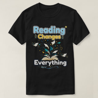 Lezen verandert alles Boek Liefhebber Leraar Typo T-shirt