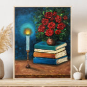 Lezen verlicht kunst stillevens boeken poster