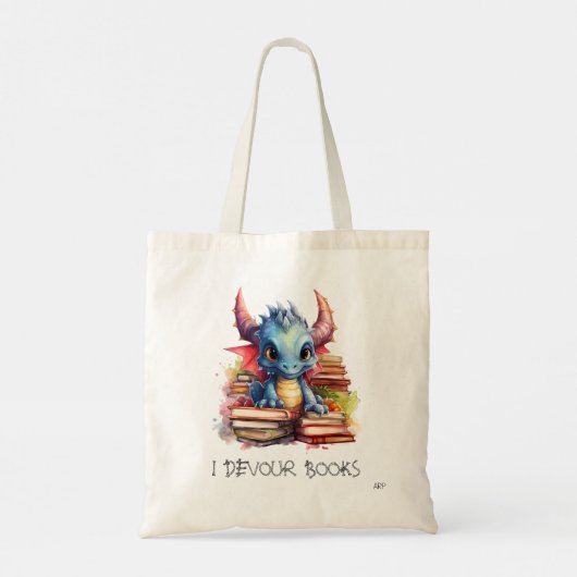 *~* LEZEN verslindende BOEKEN AP88 Baby Dragon Tote Bag (Achterkant)
