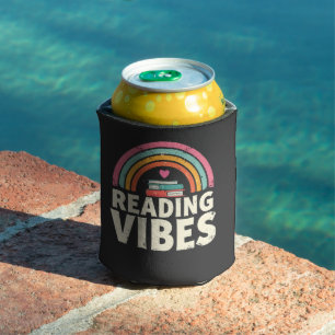 Lezen Vibes Retro Rainbow  Boeken Liefhebbers Blikjeskoeler