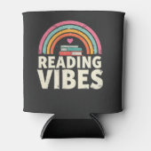 Lezen Vibes Retro Rainbow  Boeken Liefhebbers Blikjeskoeler (Voorkant)
