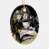  lezen Victoriaans mam-dochter Keramisch Ornament (Achterkant)