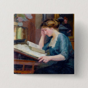 Lezen Vierkante Button 5,1 Cm