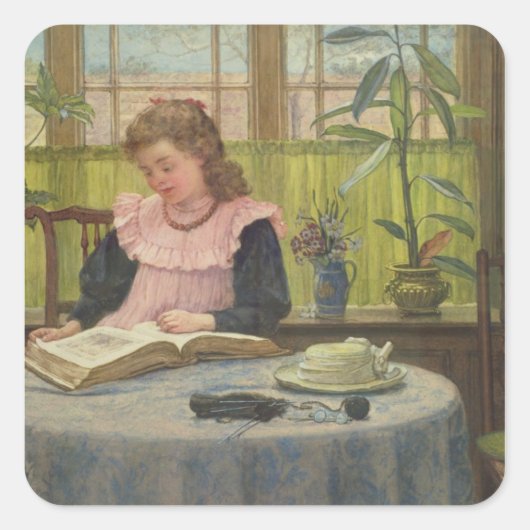 Lezen Vierkante Sticker (Voorkant)