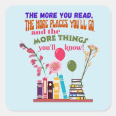 Lezen Vierkante Sticker (Voorkant)