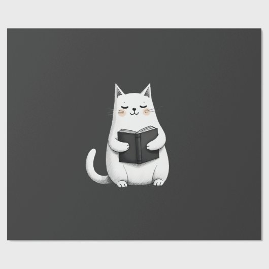 Lezend kat grappige kat boek liefhebber cadeaupapier (Vlak)