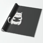 Lezend kat grappige kat boek liefhebber cadeaupapier (Uitgerold)