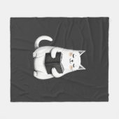 Lezend kat grappige kat boek liefhebber fleece deken (Voorkant (Horizontaal))