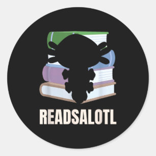 Lezende axolotl grappige lezer axolotl boekenwurm ronde sticker