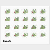 Lezende Draak Ronde Sticker (Vel)