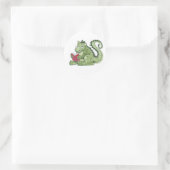 Lezende Draak Ronde Sticker (Tas)